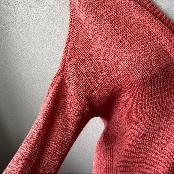 LOFT Women’s Knit Sweater Peach High Low SZ L - Picture 5 of 14
